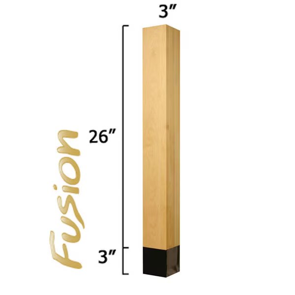 29 x 3 Weston Fusion Table Leg in Pine with Brushed Copper, Osborne Wood Products, Mfr#: 1008P-BCP